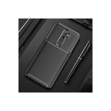 HEPTEKİLETİŞİM Oppo A5 2020 ile Uyumlu Kılıf, Kamera Çıkıntılı, Karbon Fiber Dokulu, Siyah