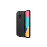 HEPTEKİLETİŞİM Oppo A9 2020 ile Uyumlu Deri Görünümlü Silikon Kılıf, Siyah