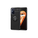 HEPTEKİLETİŞİM Oppo A96 4G ile Uyumlu Kılıf, Kamera Çıkıntılı, Renkli Yüzüklü, Standlı, Mıknatıslı, Siyah
