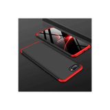 HEPTEKİLETİŞİM Oppo AX7 ile Uyumlu 360 Tam Koruma Kılıf, Sert Mika Kapak, Siyah-Kırmızı