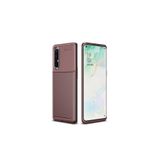 HEPTEKİLETİŞİM Oppo Reno 3 Pro 5G ile Uyumlu Kılıf, Kamera Çıkıntılı, Karbon Fiber Dokulu, Renk Atmaz, Kahverengi