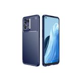 HEPTEKİLETİŞİM Oppo Reno 7 4G ile Uyumlu Kılıf, Karbon Fiber Dokulu, Kamera Çıkıntılı, Renk Atmaz, Lacivert