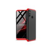 HEPTEKİLETİŞİM Realme 5i ile Uyumlu 360 Tam Koruma Kılıf, Sert Mika Kapak, Siyah-Kırmızı