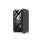 HEPTEKİLETİŞİM Realme 6 Pro ile Uyumlu 360 Tam Koruma Kılıf, Sert Mika Kapak, Siyah-Gri