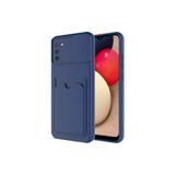 HEPTEKİLETİŞİM Samsung Galaxy A02S ile Uyumlu Kılıf, Cüzdan, Slayt Sürgülü, Kamera Korumalı, Kartlıklı Bölmeli Kapak, Lacivert