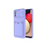 HEPTEKİLETİŞİM Samsung Galaxy A02S ile Uyumlu Kılıf, Cüzdan, Slayt Sürgülü Kamera Korumalı, Kartlıklı Bölmeli Kapak, Lila