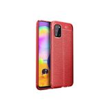 HEPTEKİLETİŞİM Samsung Galaxy A02s ile Uyumlu Kılıf, Deri Görünümlü, Silikon Kapak, Kırmızı