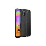 HEPTEKİLETİŞİM Samsung Galaxy A02s ile Uyumlu Kılıf, Deri Görünümlü, Silikon Kapak, Siyah
