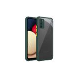 HEPTEKİLETİŞİM Samsung Galaxy A02S ile Uyumlu Kılıf, Köşe ve Kamera Korumalı, Arkası Şeffaf, Renkli Tuşlu Silikon Kapak, Koyu Yeşil