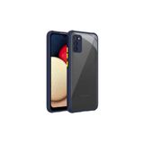 HEPTEKİLETİŞİM Samsung Galaxy A02S ile Uyumlu Kılıf, Köşe ve Kamera Korumalı, Arkası Şeffaf, Renkli Tuşlu Silikon Kapak, Lacivert
