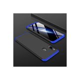 HEPTEKİLETİŞİM Samsung Galaxy A10s ile Uyumlu 360 Tam Koruma Kılıf, Sert Mika Kapak, Siyah-Mavi