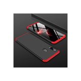 HEPTEKİLETİŞİM Samsung Galaxy A10s ile Uyumlu 360 Tam Koruma Kılıf, Siyah-Kırmızı
