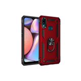 HEPTEKİLETİŞİM Samsung Galaxy A10s ile Uyumlu Tank Zırh Yüzüklü Mıknatıslı Standlı Kılıf, Kırmızı