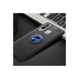 HEPTEKİLETİŞİM Samsung Galaxy A20s ile Uyumlu Kılıf, Kamera Çıkıntılı, Renkli Yüzüklü, Standlı, Mıknatıslı, Siyah-Mavi