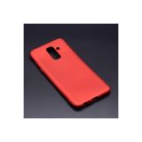 HEPTEKİLETİŞİM Samsung Galaxy J8 ile Uyumlu Yumuşak Dokulu Silikon Kılıf, Esnek Ince Mat, Kırmızı