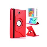 HEPTEKİLETİŞİM Samsung Galaxy Tab A 10.1 T580 T583 T585 ile Uyumlu Dönebilen Standlı Tablet Kılıfı, Kırmızı