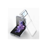 HEPTEKİLETİŞİM Samsung Galaxy Z Flip 4 ile Uyumlu Kılıf, Kamera Lens Korumalı, Kenarları Renkli, Parlak Sert Şeffaf Kapak