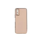 HEPTEKİLETİŞİM Vivo Y20 ile Uyumlu Kılıf, Parlak Altın Kenarlı, Kamera Korumalı, Rose Gold