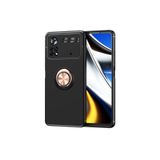 HEPTEKİLETİŞİM Xiaomi Poco M4 Pro 4G ile Uyumlu Kılıf, Yüzüklü Standlı Mıknatıslı Kapak, Siyah-Rose Gold