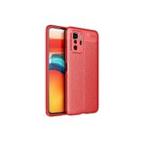 HEPTEKİLETİŞİM Xiaomi Poco X3 GT ile Uyumlu Deri Görünümlü Silikon Kılıf, Kırmızı