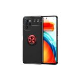 HEPTEKİLETİŞİM Xiaomi Poco X3 GT ile Uyumlu Kılıf, Kamera Çıkıntılı, Renkli Yüzüklü Standlı, Mıknatıslı, Siyah-Kırmızı
