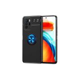 HEPTEKİLETİŞİM Xiaomi Poco X3 GT ile Uyumlu Kılıf, Kamera Çıkıntılı, Renkli Yüzüklü, Standlı, Mıknatıslı, Siyah-Mavi