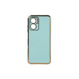 HEPTEKİLETİŞİM Xiaomi Redmi Note 11e ile Uyumlu Kılıf, Parlak Altın Kenarlı, Kamera Korumalı, Açık Mavi