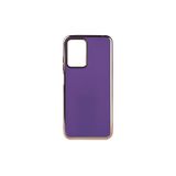 HEPTEKİLETİŞİM Xiaomi Redmi Note 11e ile Uyumlu Kılıf, Parlak Altın Kenarlı, Kamera Korumalı, Derin Mor