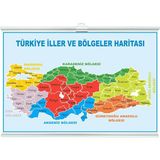 heptex Türkiye Iller ve Bölgeler Haritası Çıtalı 35X50CM - 1