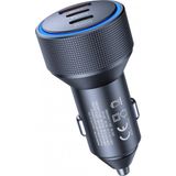 Hepu HP-780 105 Watt Araç Içi Şarj Cihazı 3.1A Pd 45 Watt Fast Hızlı Şarj Aleti Metal Çakmaklık Şarj Type C 3-Port Işıklı - Siyah