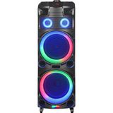 HEPU HP 910 Taşınabilir Şarjlı Bluetooth Hoparlör 80 Rms 2*10 İnc Woofer Karaoke Mikrofon - ABS