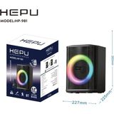 Hepu HP-981 Rgb Işıklı 6.5" Loudspeaker Extra Bass Karaoke Seti - 40W Güçlü Taşınabilir Parti Hoparlörü