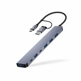 HEPU HP-B03 5-in-1 USB 3.0 HUB – 5 Portlu Çoklayıcı + Type-C ve USB-A Girişli + Alüminyum Gövde