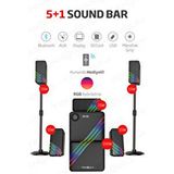 HEPU HP-TV03 5+1 Soundbar Ev Sinema Sistemi Stereo Hd Ses Rgb Kablolu 100 Watt AMFİ 15WX5 SOUNDBAR