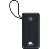 HEPU POWERBANK 40.000 mAh HP-254 Hızlı Şarj LED Dijital Ekran Akıllı Koruma Sistemi - Siyah