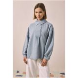 HEQA Pat Detaylı Tunik Pastel Mavi
