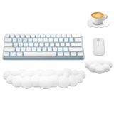 heqxwl Klavye ve Fare için Bulut Bilek Desteği Seti, PU Deri Hafızalı Köpüklü Bulut Bilek Desteği, Çalışma/Oyun/Bilgisayar/Ofis için Masa Bulut Bilek Pedi (Beyaz)