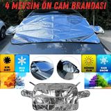 Her Araca Uygun Ön Cam Brandası Aynalara Geçme Çadır Araç Camı Buzlanma Önleyici Ve Koruyucu Branda Cam Üstü Kar Örtüsü Buz Brandası Güneş Önleyici Su Geçirmez 155 X 90 Cm
