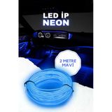 Her Araca Uyumlu Universal İp Neon Led - Mavi Renk 2 Metre 12V