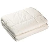Her Mevsim için %100 Saf Yün Dolgulu Yorgan, %100 Pamuk Kuş Tüyü Alternatif Yorganla Kaplanmıştır, Yorgan Eki, Kırık Beyaz, Woolmark Sertifikalı (Tam/Kraliçe)
