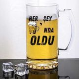 "her Şey Biranda Oldu Tasarım Bira Bardağı – Mizahi Hediyelik Cam Bira Bardağı" - Renkli - 550 ml