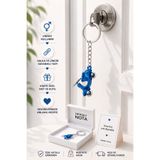 HER ŞEY NOTA www.herseynota.com Mavi Hareketli Tekerlekli Vespa Anahtarlık Unisex Metal Anahtarlık