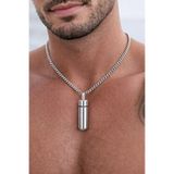 HER ŞEY NOTA www.herseynota.com Saklama Kapsül Kolyesi 45mm x 14mm– Açılabilir İlaç, Dua, Kül ve Not Taşıma Kolyesi Erkek