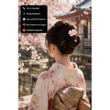 HER ŞEY NOTA www.herseynota.com Sakura Bloom Ahşap Saç Çubuğu –Japon Esintili Pembe Çiçek Tasarımlı Topuz Tokası