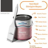 Her Şeyi Boyayabilen Demarin Sierra Tek Bileşen Fayans, Tezgah, Seramik, Mobilya, Zemin Boyası - 1 Kg - Antrasit Gri