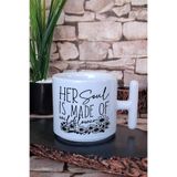 Her Soul is made of wildflower Yaban Çiçeği Ruhu Hediye Baskılı T Kulplu Latte Fincanı Kupa Bardak, QB1L5163