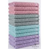 HERA 12’li 3 ADET MOR-3 ADET TURKUAZ-3 ADET GRİ-3ADET GÜLKURUSU 30X50 CM PAMUKLU MUTFAK HAVLUSU