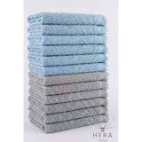 HERA 12’li 6 ADET TURKUAZ-6 ADET GRİ 30X50 CM PAMUKLU MUTFAK HAVLUSU