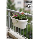 Hera Askılı Balkon Saksısı 6,5 Litre (39CM) Drenaj Izgaralı ve Ayarlanabilir Denge Aparatlı