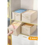 HERA CONCEPT 2 ADET Lüks Dolap/Raf Düzenleyici, Katlanabilir Kıyafet Saklama Kutusu-45 cmx30 cmx20cm